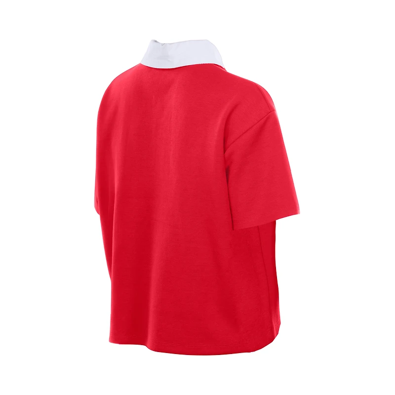 Polo court et ample rétro rouge des Kansas City Chiefs de New Era pour femme