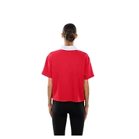 Women's New Era Red Kansas City Chiefs Throwback Boxy Cropped Polo