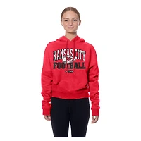 Women's New Era Red Kansas City Chiefs Throwback Boxy Hoodie Sweatshirt