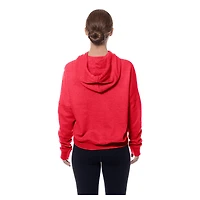 Women's New Era Red Kansas City Chiefs Throwback Boxy Hoodie Sweatshirt