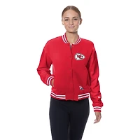 Veste polaire rétro rouge New Era pour femme, avec boutons-pression intégral, des Kansas City Chiefs
