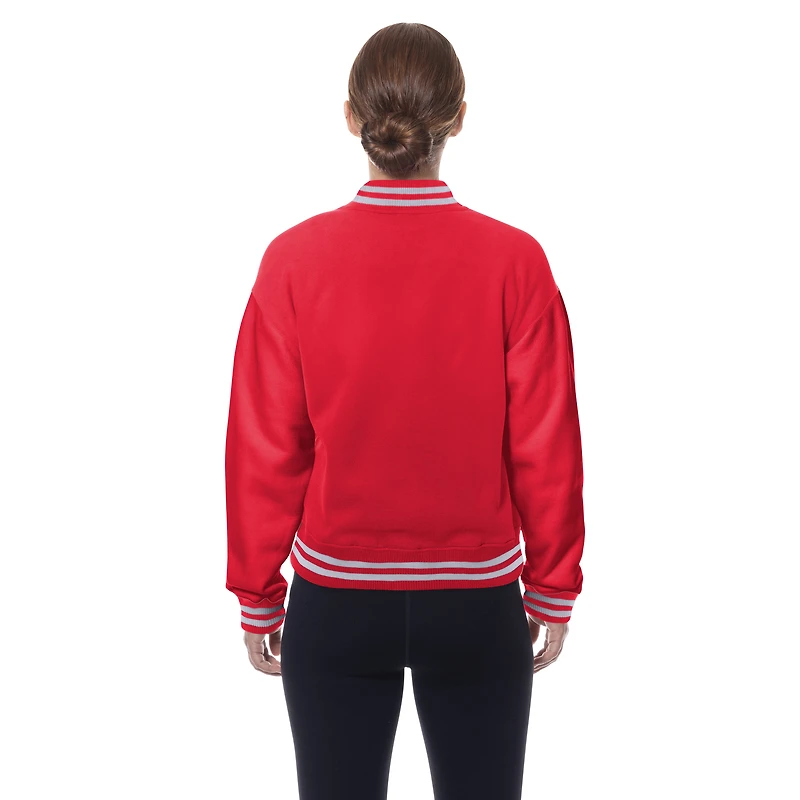 Women's New Era Red Kansas City Chiefs Throwback Fleece Full-Snap Jacket