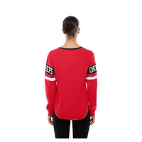 T-shirt à manches longues lacets rétro rouge New Era pour femme des Kansas City Chiefs
