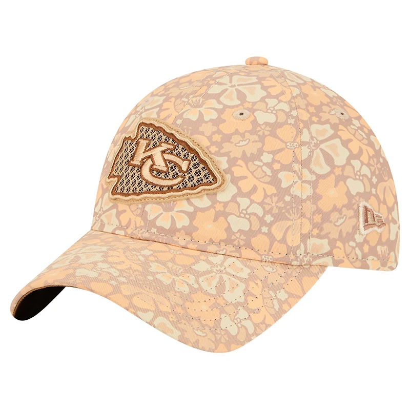 Women's New Era  Tan Kansas City Chiefs Floral 9TWENTY Adjustable Hat