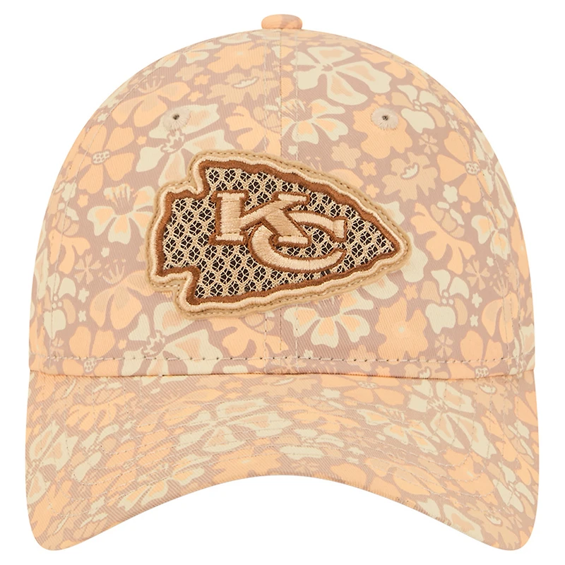 Casquette ajustable 9TWENTY à imprimé floral des Kansas City Chiefs de New Era pour femme
