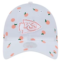 Women's New Era  White Kansas City Chiefs Fruit Pattern 9TWENTY Adjustable Hat