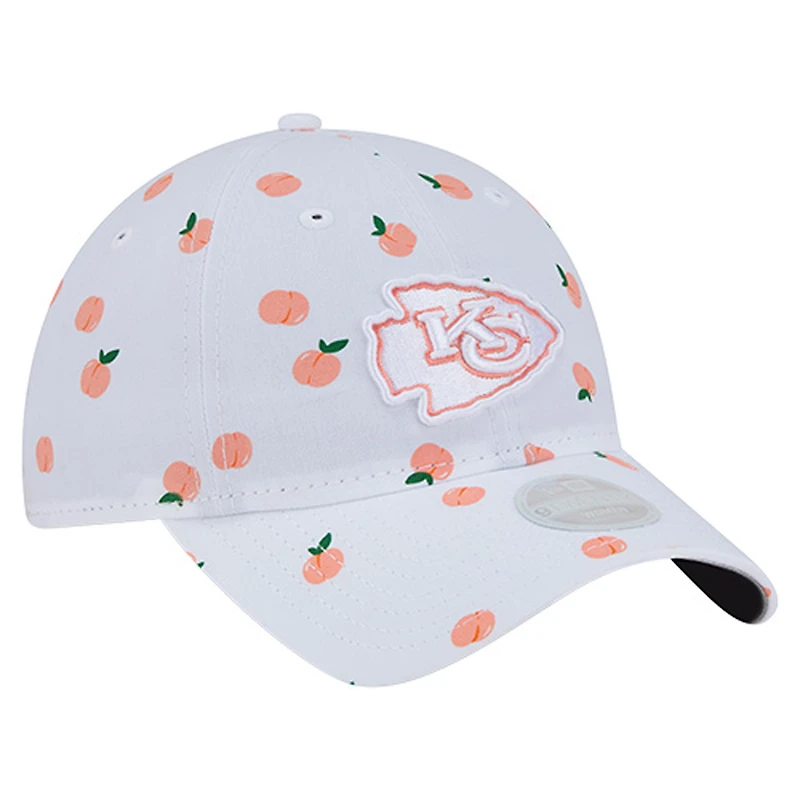 Women's New Era White Kansas City Chiefs Fruit Pattern 9TWENTY Adjustable Hat