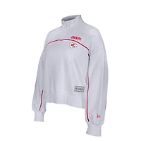 Women's New Era White Kansas City Chiefs Functional Fandom Quarter-Zip Sweatshirt