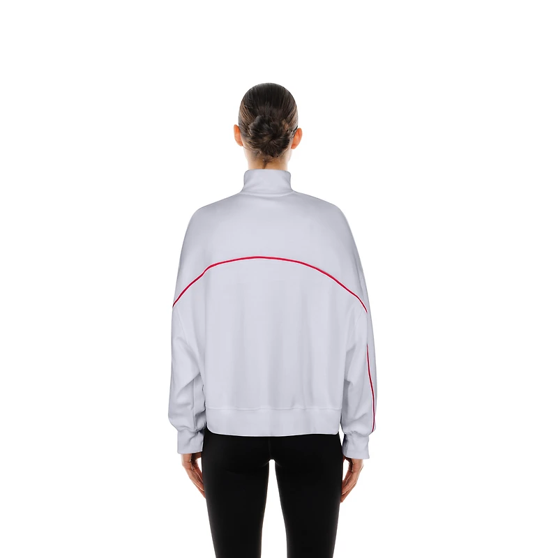 Women's New Era White Kansas City Chiefs Functional Fandom Quarter-Zip Sweatshirt