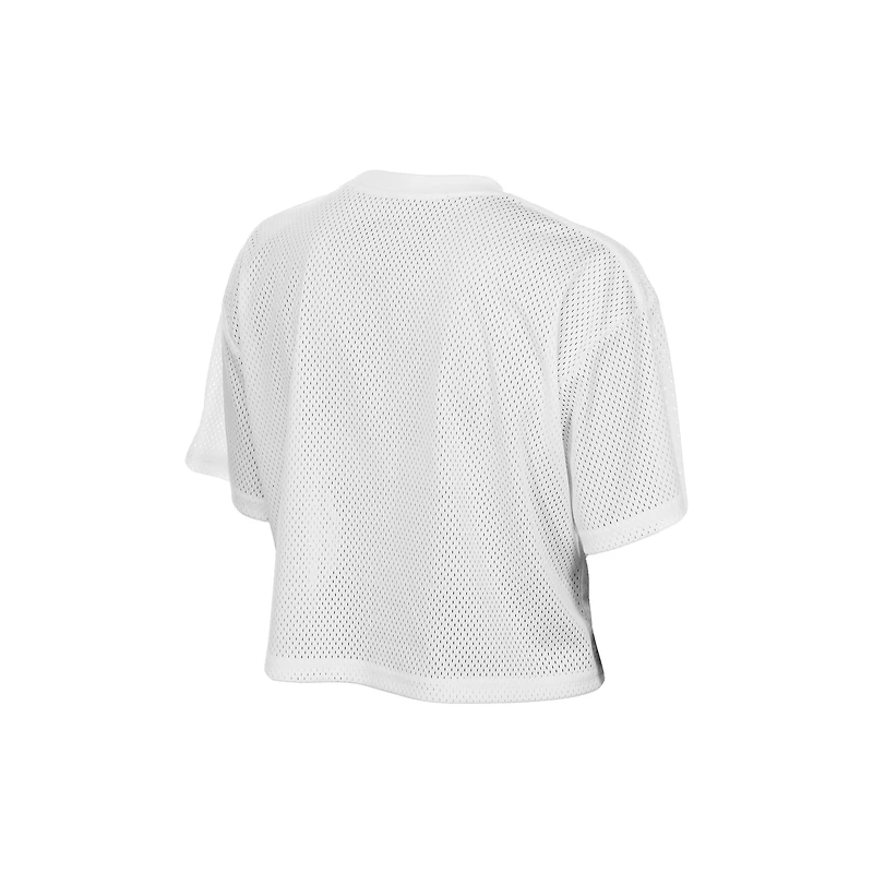 Women's New Era White Kansas City Chiefs Summer Mesh Cropped Boxy T-Shirt