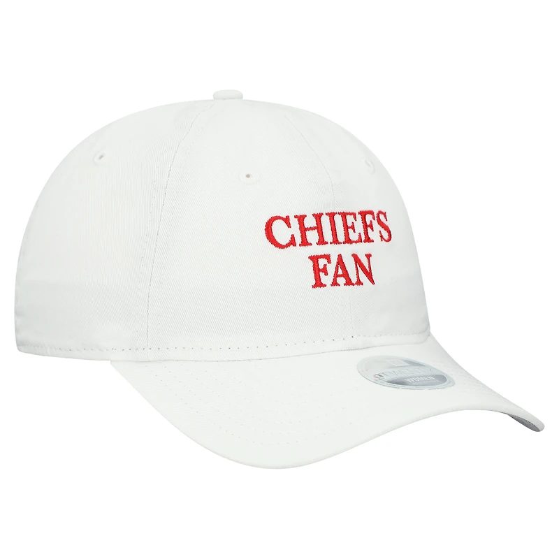 Women's New Era White Kansas City Chiefs Team Fan 9TWENTY Adjustable Hat