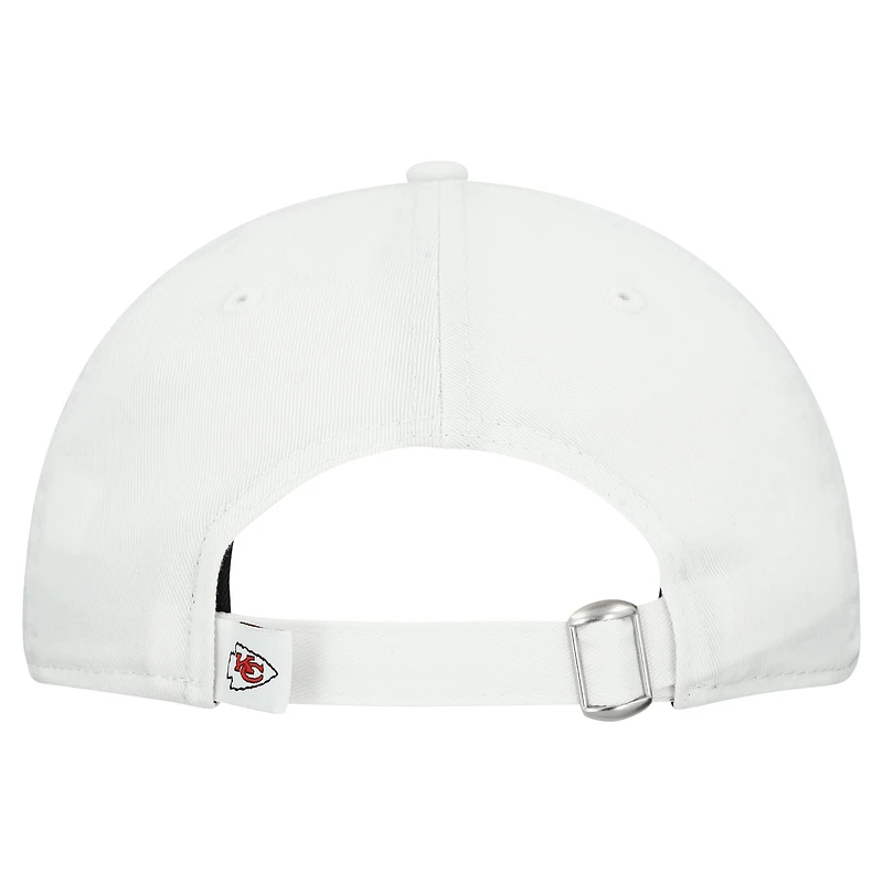 Women's New Era White Kansas City Chiefs Team Fan 9TWENTY Adjustable Hat