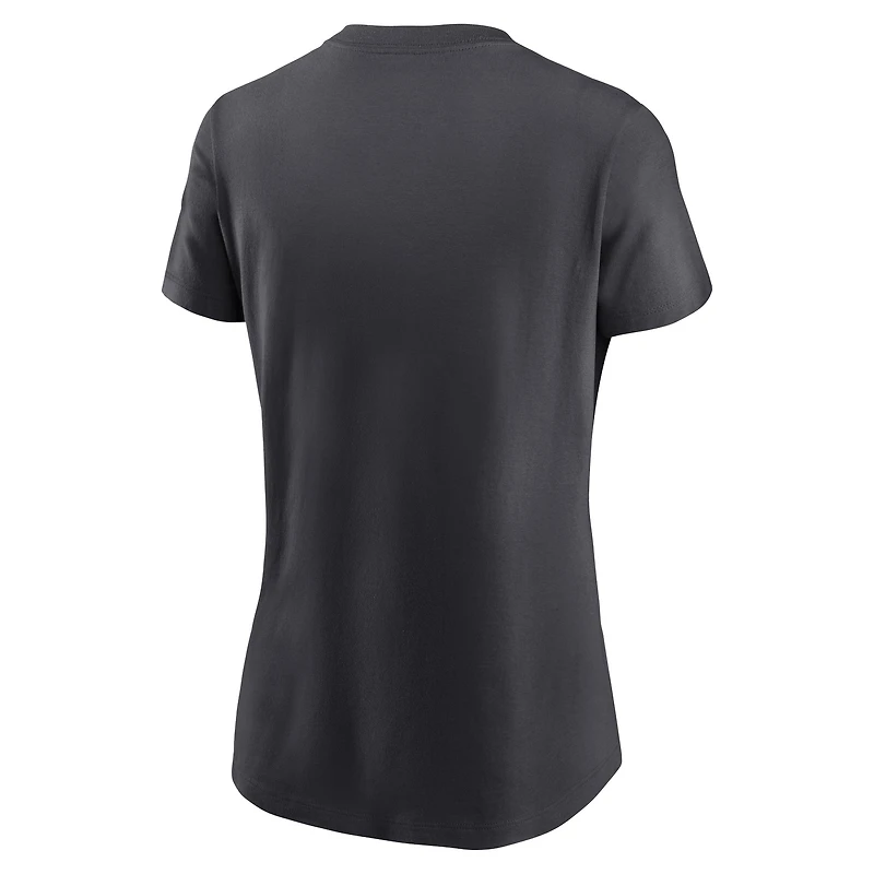 T-shirt essentiel emblématique Nike Anthracite Kansas City Chiefs Super Bowl LVIII Champions pour femmes