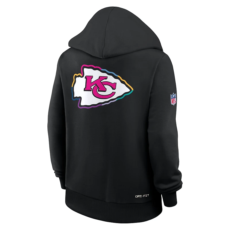 Sweat à capuche Nike noir Dri-FIT NFL Crucial Catch Sideline pour femme des Kansas City Chiefs 2025