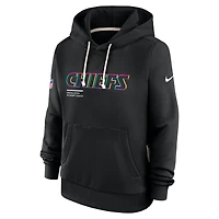 Sweat à capuche Nike noir Dri-FIT NFL Crucial Catch Sideline pour femme des Kansas City Chiefs 2025