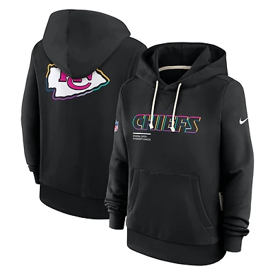 Women's Nike Black Kansas City Chiefs 2025 NFL Crucial Catch Sideline Standard Issue Dri-FIT Hoodie
