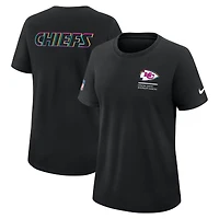 T-shirt Nike noir pour femme Kansas City Chiefs NFL Crucial Catch Tri-Blend Dri-FIT 2025