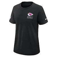 T-shirt Nike noir pour femme Kansas City Chiefs NFL Crucial Catch Tri-Blend Dri-FIT 2025