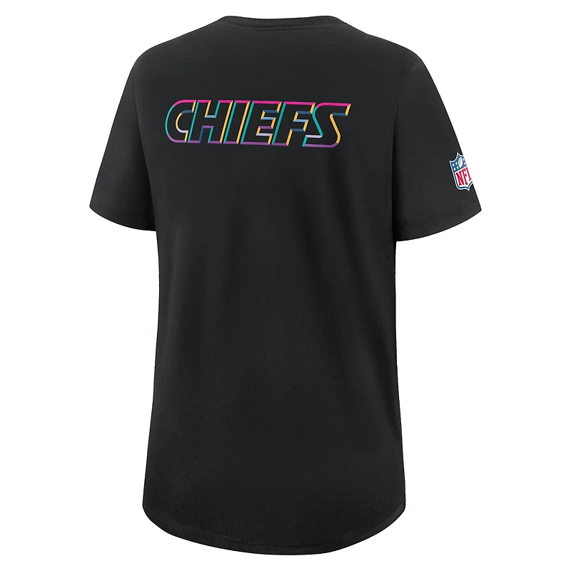 T-shirt Nike noir pour femme Kansas City Chiefs NFL Crucial Catch Tri-Blend Dri-FIT 2025