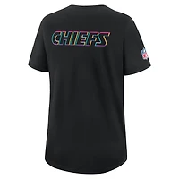 T-shirt Nike noir pour femme Kansas City Chiefs NFL Crucial Catch Tri-Blend Dri-FIT 2025