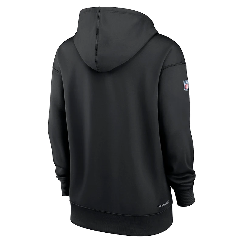 Sweat à capuche Nike noir Kansas City Chiefs 2022 NFL Crucial Catch Therma Performance pour femme