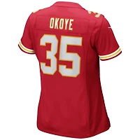 Maillot de joueur retraité du match Nike Christian Okoye des Chiefs Kansas City pour femme, rouge