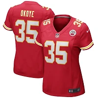 Maillot de joueur retraité du match Nike Christian Okoye des Chiefs Kansas City pour femme, rouge
