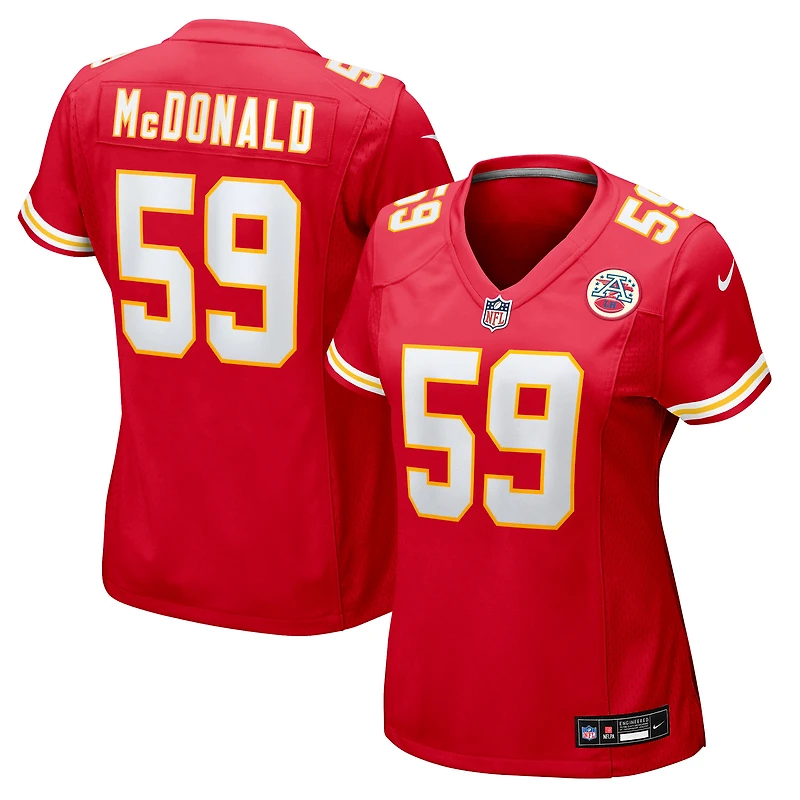 Maillot de match Nike Cooper McDonald rouge des Kansas City Chiefs pour femme