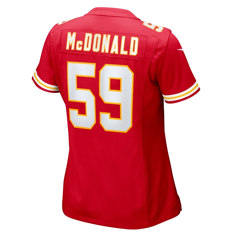 Women's Nike Cooper McDonald  Red Kansas City Chiefs Team Game Jersey