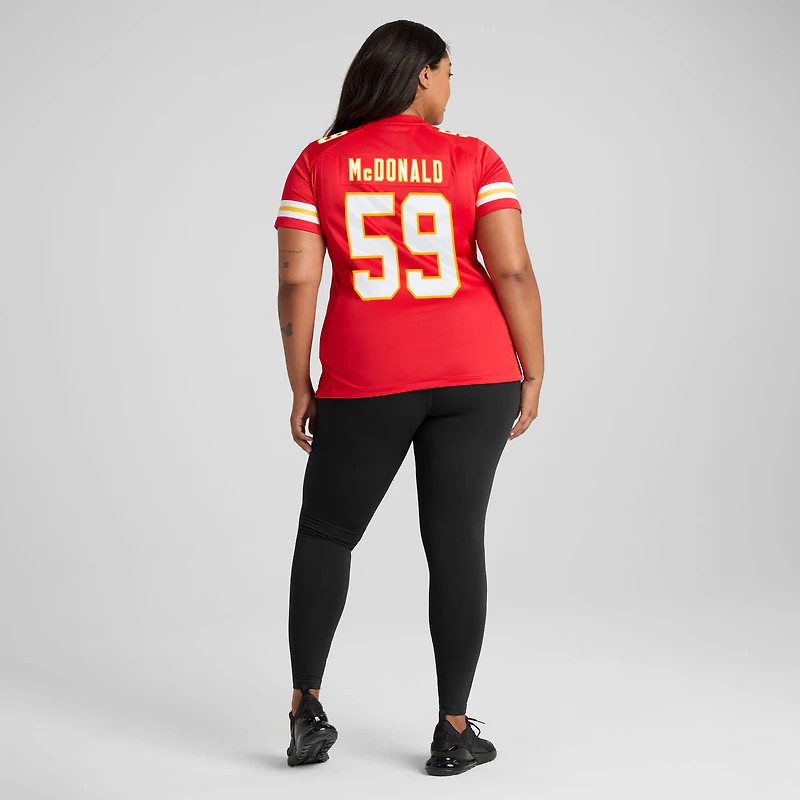 Women's Nike Cooper McDonald  Red Kansas City Chiefs Team Game Jersey