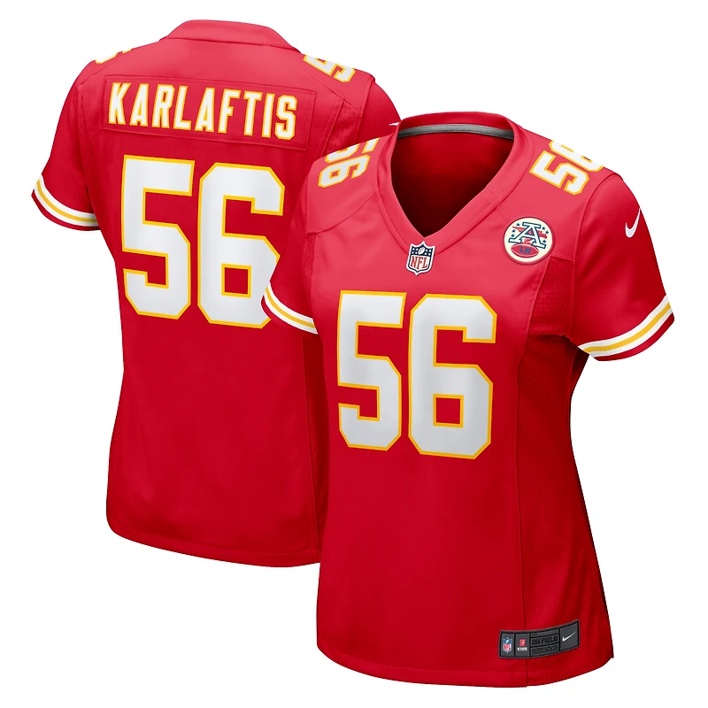 Maillot de joueur match Nike George Karlaftis des Chiefs Kansas City pour femme, rouge
