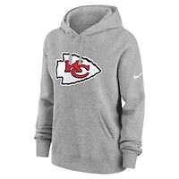 Sweat à capuche Nike pour femme, gris anthracite, avec logo du club des Kansas City Chiefs
