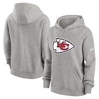 Sweat à capuche Nike pour femme, gris anthracite, avec logo du club des Kansas City Chiefs