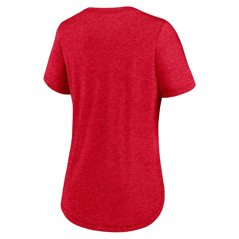 T-shirt Nike rouge chiné Strong Safety Tri-Blend pour femme des Kansas City Chiefs