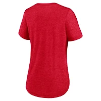 T-shirt Nike rouge chiné Strong Safety Tri-Blend pour femme des Kansas City Chiefs