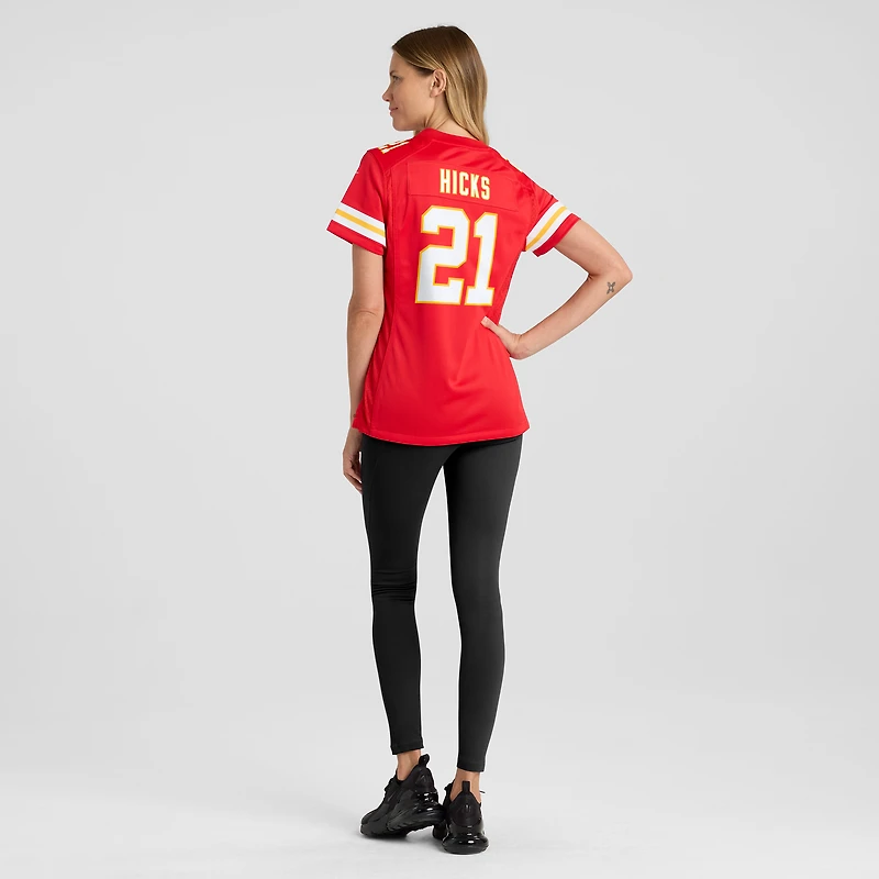 Women's Nike Jaden Hicks  Red Kansas City Chiefs Game Jersey