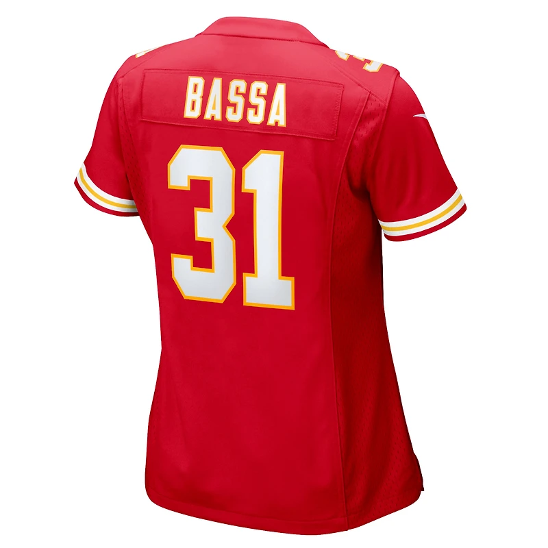 Women's Nike Jeffrey Bassa  Red Kansas City Chiefs Team Game Jersey