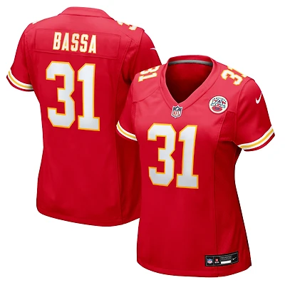 Women's Nike Jeffrey Bassa  Red Kansas City Chiefs Team Game Jersey