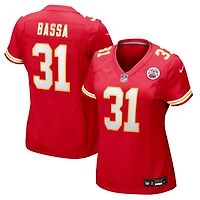 Women's Nike Jeffrey Bassa  Red Kansas City Chiefs Team Game Jersey