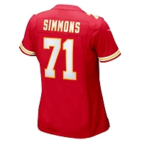Maillot Nike Josh Simmons rouge pour femme des Kansas City Chiefs