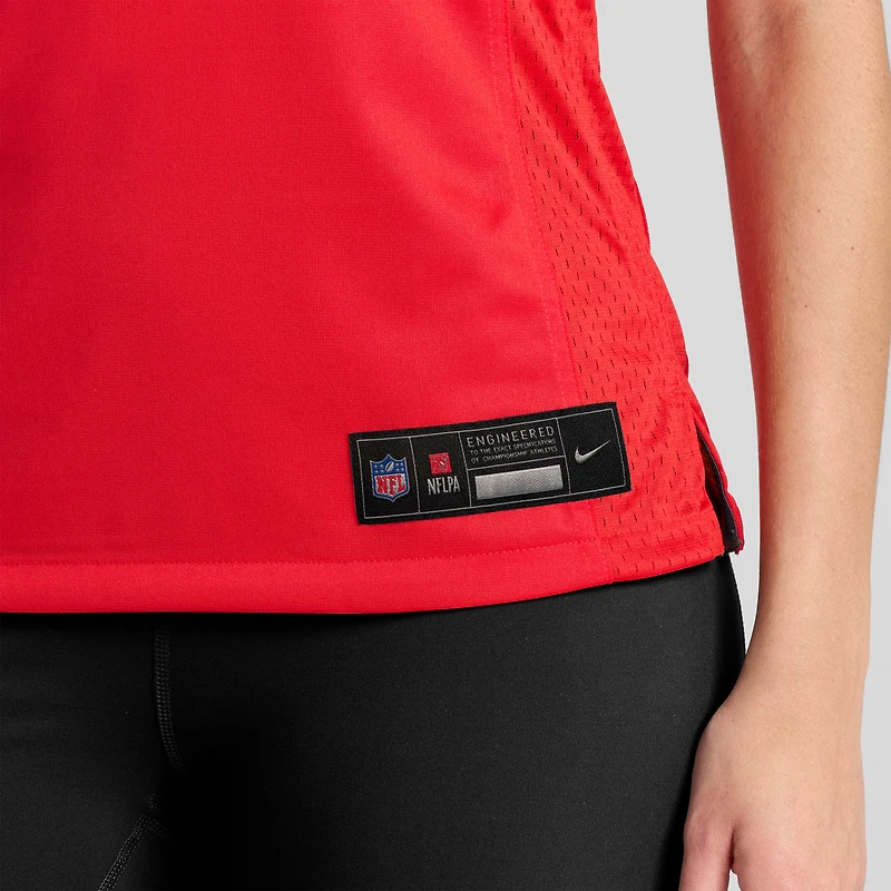 Maillot Nike Josh Simmons rouge pour femme des Kansas City Chiefs