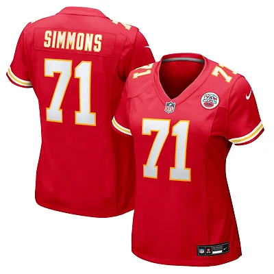 Maillot Nike Josh Simmons rouge pour femme des Kansas City Chiefs