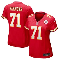 Maillot Nike Josh Simmons rouge pour femme des Kansas City Chiefs