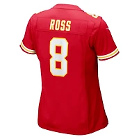 Maillot de joueur à domicile des Kansas City Chiefs Nike Justyn Ross pour femme, rouge