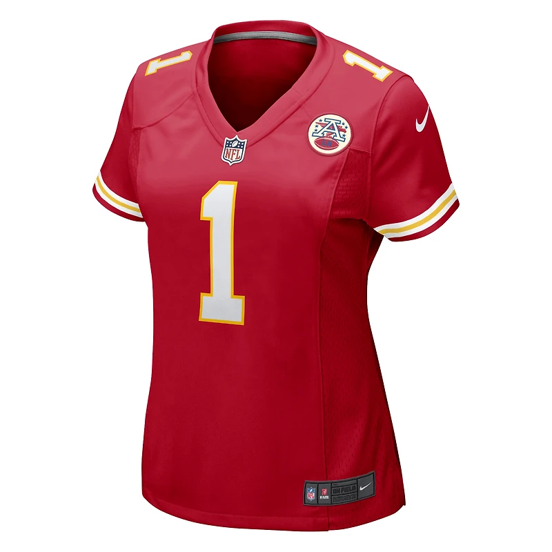 Maillot de match Nike numéro 1 maman rouge des Chiefs Kansas City pour femme