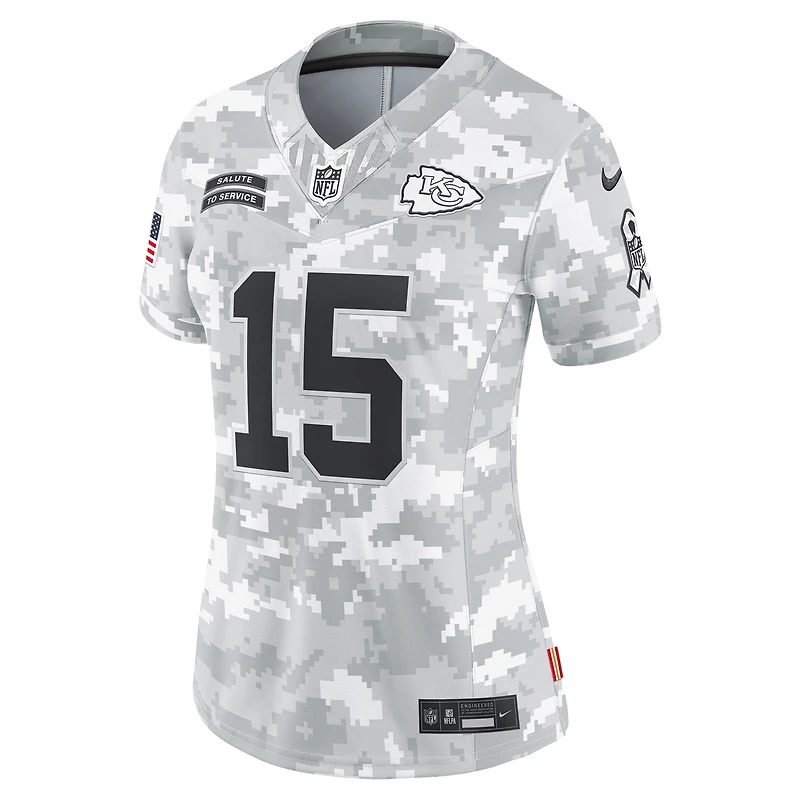 Maillot Nike Patrick Mahomes Arctic Camo Kansas City Chiefs 2024 Salute to Service Limited pour femme
