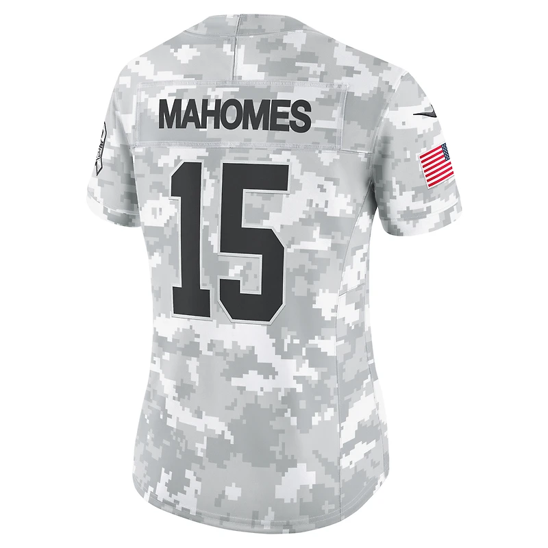 Maillot Nike Patrick Mahomes Arctic Camo Kansas City Chiefs 2024 Salute to Service Limited pour femme
