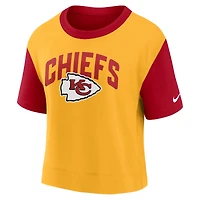 Women's Nike Red/Gold Kansas City Chiefs High Hip Fashion T-Shirt