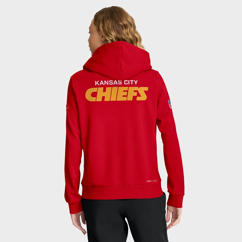 Women's Nike Red Kansas City Chiefs 2025 Sideline Standard Issue Initial Home Dri-FIT Hoodie