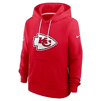 Sweat à capuche Nike rouge Kansas City Chiefs 2025 Sideline Standard Issue Initial Home Dri-FIT pour femme